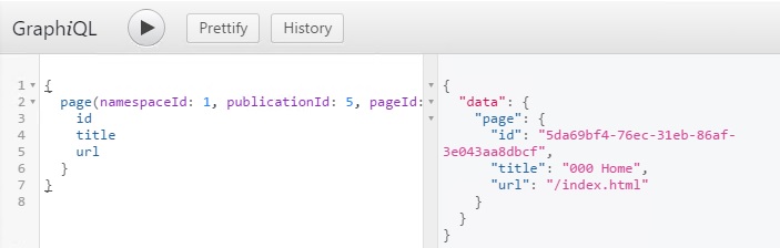 Graphql query to gat Page by id